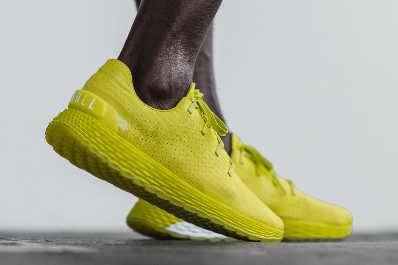 Men's Nobull Neon Lime Camo Ripstop Running Shoes Yellow | SG Y2124X